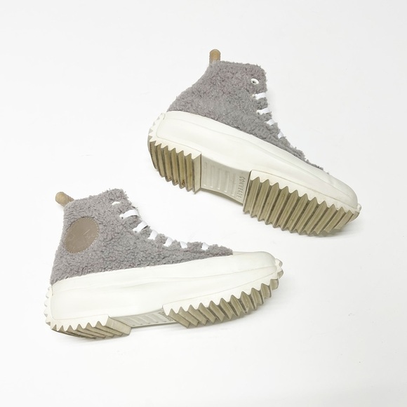 Converse Womens Purple Cream Sherpa Run Star Hike Lace Up Hightop Sneakers Sz 7 - Picture 2 of 9